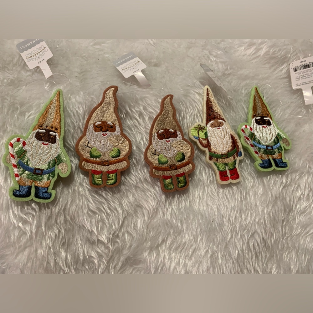 WONDERSHOP TARGET CHRISTMAS Gnomes ORNAMENT total of 5!NWT READY TO SHIP.